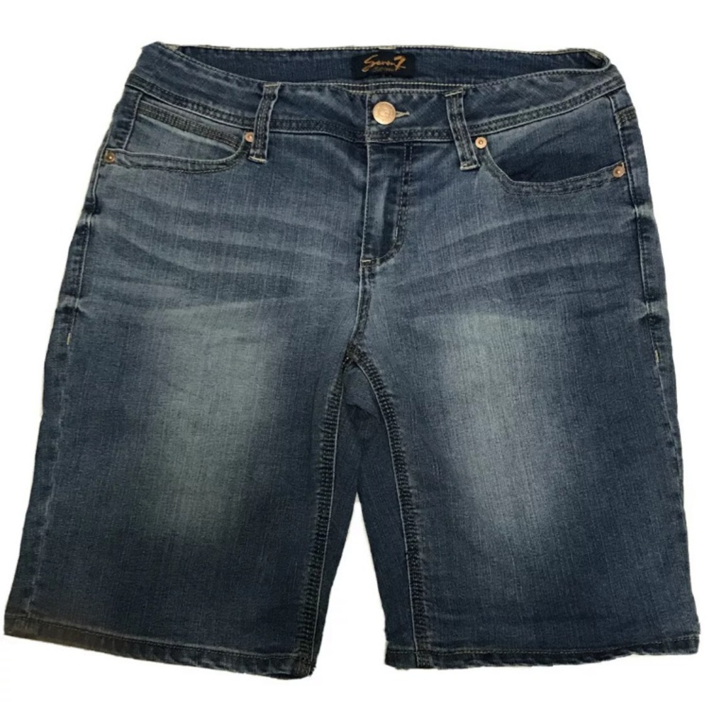 Seven Womens Size 10 Rolled Cuff Shorts Tyler Blue
